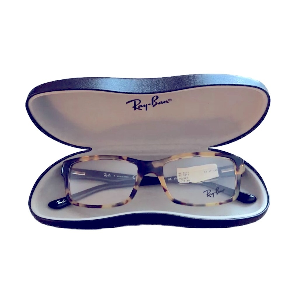Ray-Ban Black Tortoiseshell Rectangular Y2K Eyeglasses